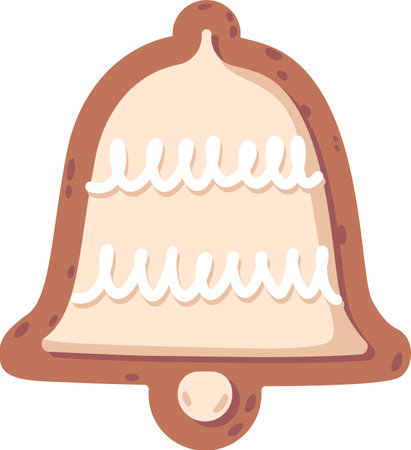 Christmas bell gingerbread vector illustrationのイラスト素材