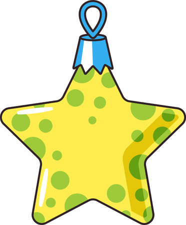 Christmas star hanging toy vector illustrationのイラスト素材