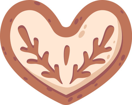 Heart new years gingerbread vector illustrationのイラスト素材