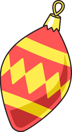 Christmas bauble hanging toy vector illustrationのイラスト素材