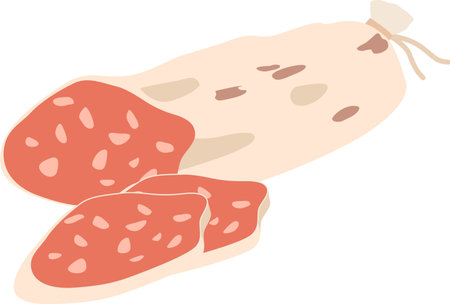 Sausage sliced picnic meal vector illustrationのイラスト素材