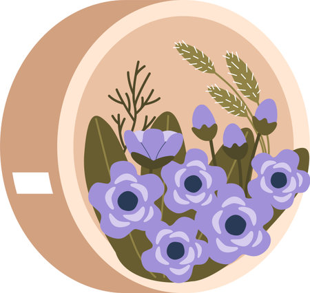 Romantic flower gift vector illustrationのイラスト素材