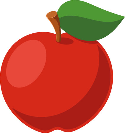 Red apple fruit vector illustrationのイラスト素材