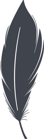 Single bird feather vector illustrationのイラスト素材