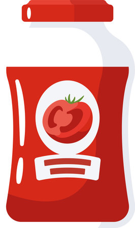 Tomato sauce bottle vector illustrationのイラスト素材