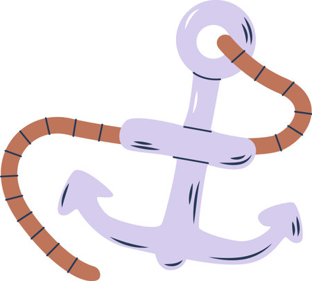 Steel ship anchor vector illustration
