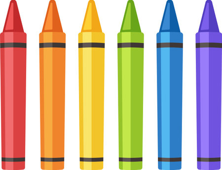 Colored crayons drawing tools vector illustrationのイラスト素材