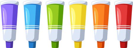 Colored oil paints palette vector illustrationのイラスト素材