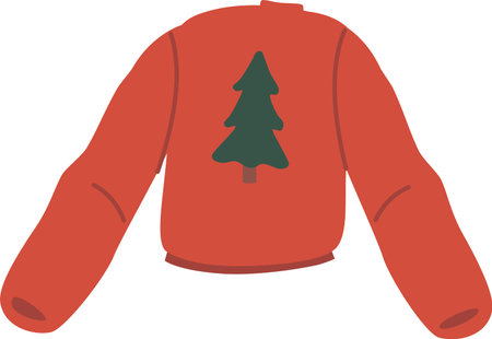Christmas warm winter knitted sweaterのイラスト素材