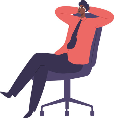Dreamy businessman sitting on chairのイラスト素材
