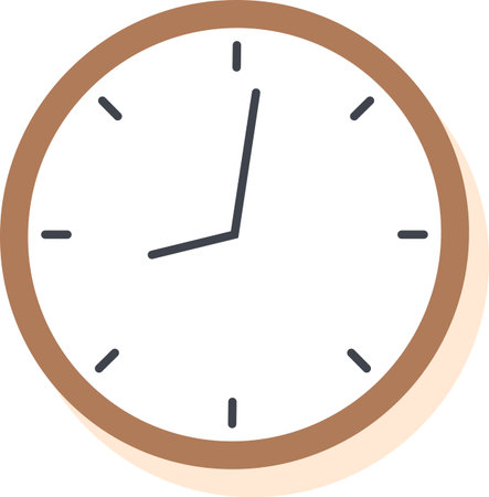 Round wall clock vector illustration