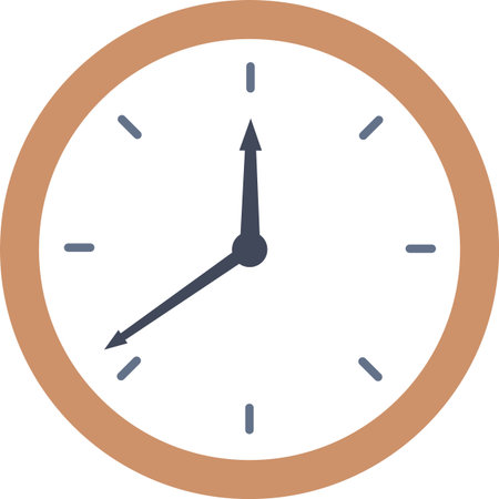 Round office wall clock vector illustration