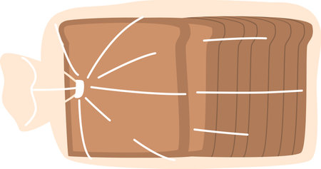 Bread in plastic bag vector illustrationのイラスト素材