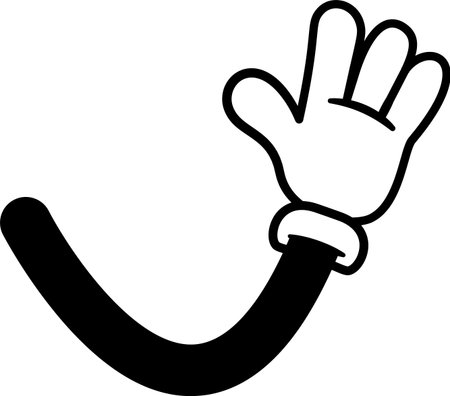 Greeting comic animation hand vector illustrationのイラスト素材