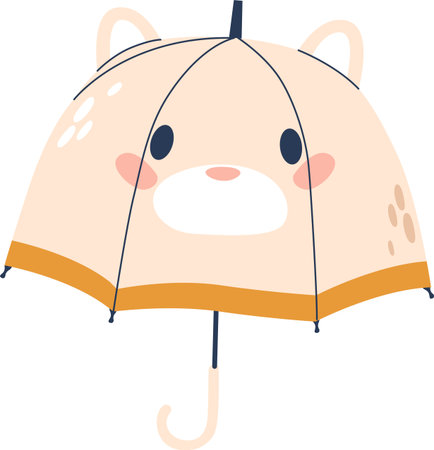 Cute childish umbrella animal shapeのイラスト素材