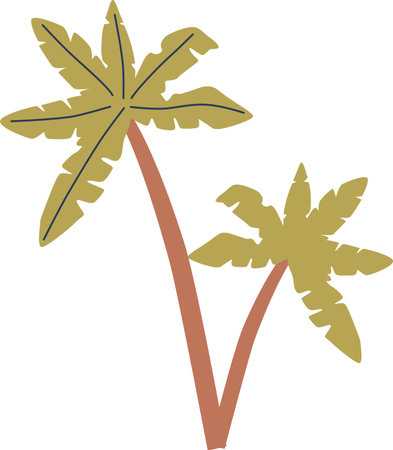 Palm tree beach vegetation vector illustrationのイラスト素材