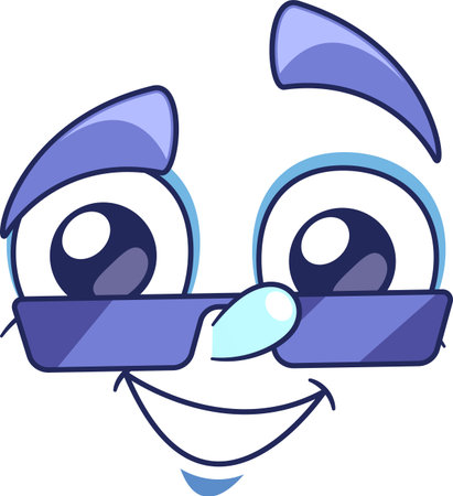 Flirting emoji face vector illustrationのイラスト素材