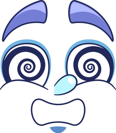 Dizzy emoji face vector illustrationのイラスト素材