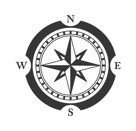 Compass with windrose navigation equipmentのイラスト素材
