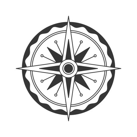 Marine compass rose navigational guideのイラスト素材