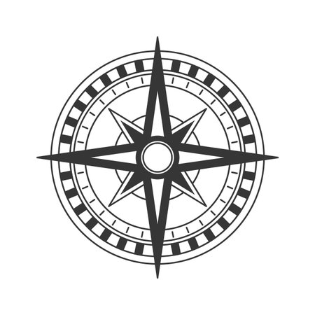 Classic compass pointing geography locationのイラスト素材