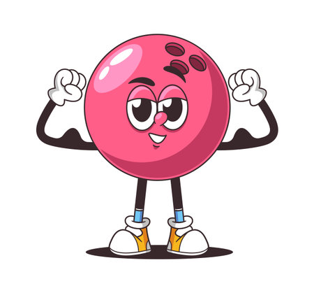 Bowling ball showing strong armsのイラスト素材