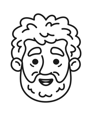 Happy smiling senior man faceのイラスト素材