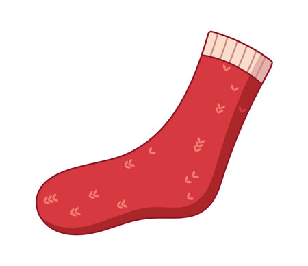 Warm woolen sock seasonal footwearのイラスト素材