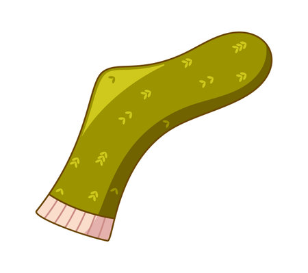 Kid winter sock green colorのイラスト素材