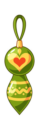 Colorful Christmas bauble hanging decorationのイラスト素材