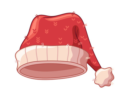 Winter red Santa hat outwearのイラスト素材