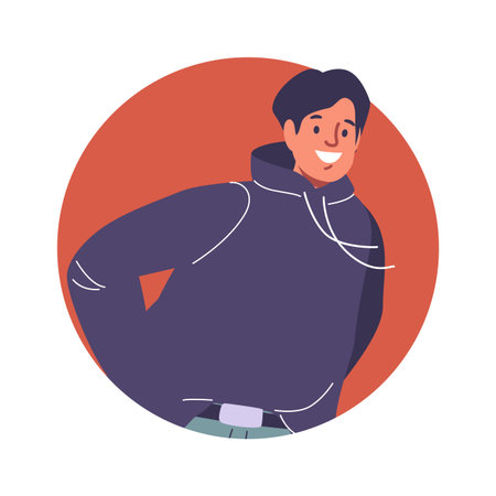 Friendly smiling teenage guy frame