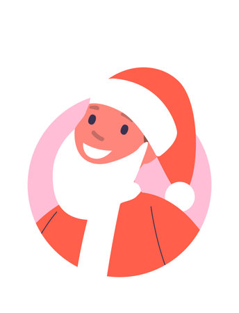 Boy animator wearing Santa costumeのイラスト素材