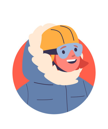 Child polar explorer cartoon avatarのイラスト素材