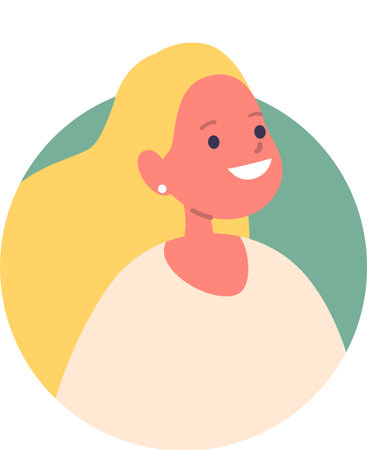 Elegant young woman smiling avatarのイラスト素材