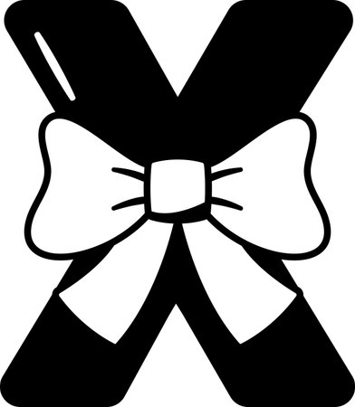 X english letter Christmas giftのイラスト素材