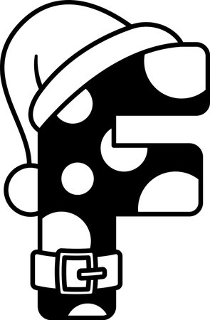 F english letter Christmas fontのイラスト素材