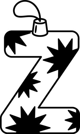 Letter z Christmas ornament decorationのイラスト素材