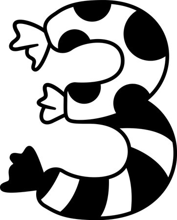 Three number sweet candy packのイラスト素材