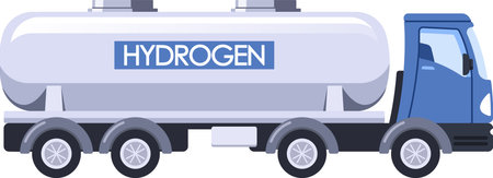 Hydrogen lorry truck cargo shippingのイラスト素材