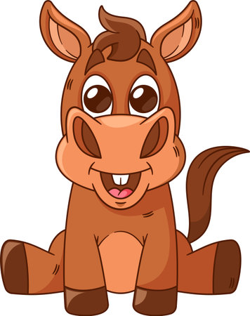 Cute horse farm animal vector illustrationのイラスト素材