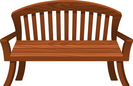 Garden wooden bench vector illustrationのイラスト素材