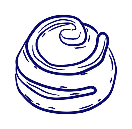 Pastry Swirl Hand Drawn Sketchのイラスト素材
