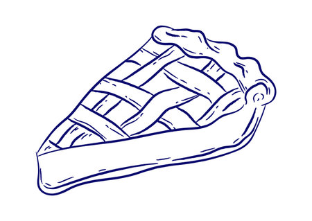 Pie Slice Hand Drawn Sketchのイラスト素材