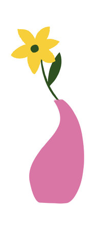 Flower In Vase Hand Drawnのイラスト素材