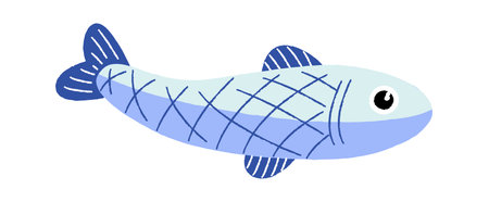 Hand Drawn Sardines Crayon Fishのイラスト素材