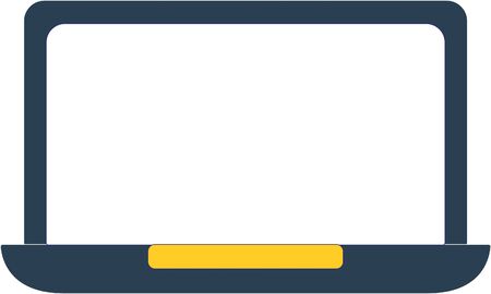 Laptop computer icon with blank white screen on white color background. Vector illustrationのイラスト素材