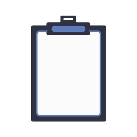 Black tablet with paper on white background. Vector illustration in trendy flat styleのイラスト素材
