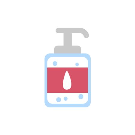 Disinfection hand sanitizer bottle washing gel on white background. Vector illustrationのイラスト素材