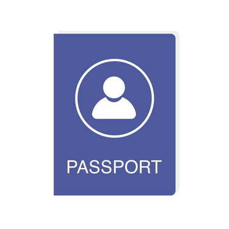 Passport icon on white background. Vector illustration in trendy flat style. ESP 10.のイラスト素材